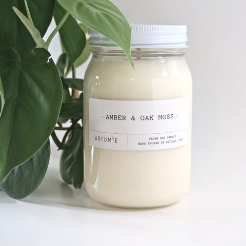 Hipster café coconut soy wax candle, Sage, coffee, oak moss