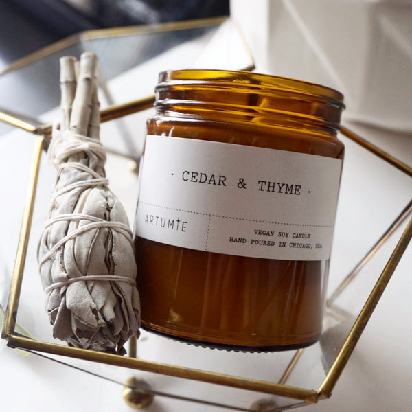 Cedar & Thyme 9 oz Soy Candle